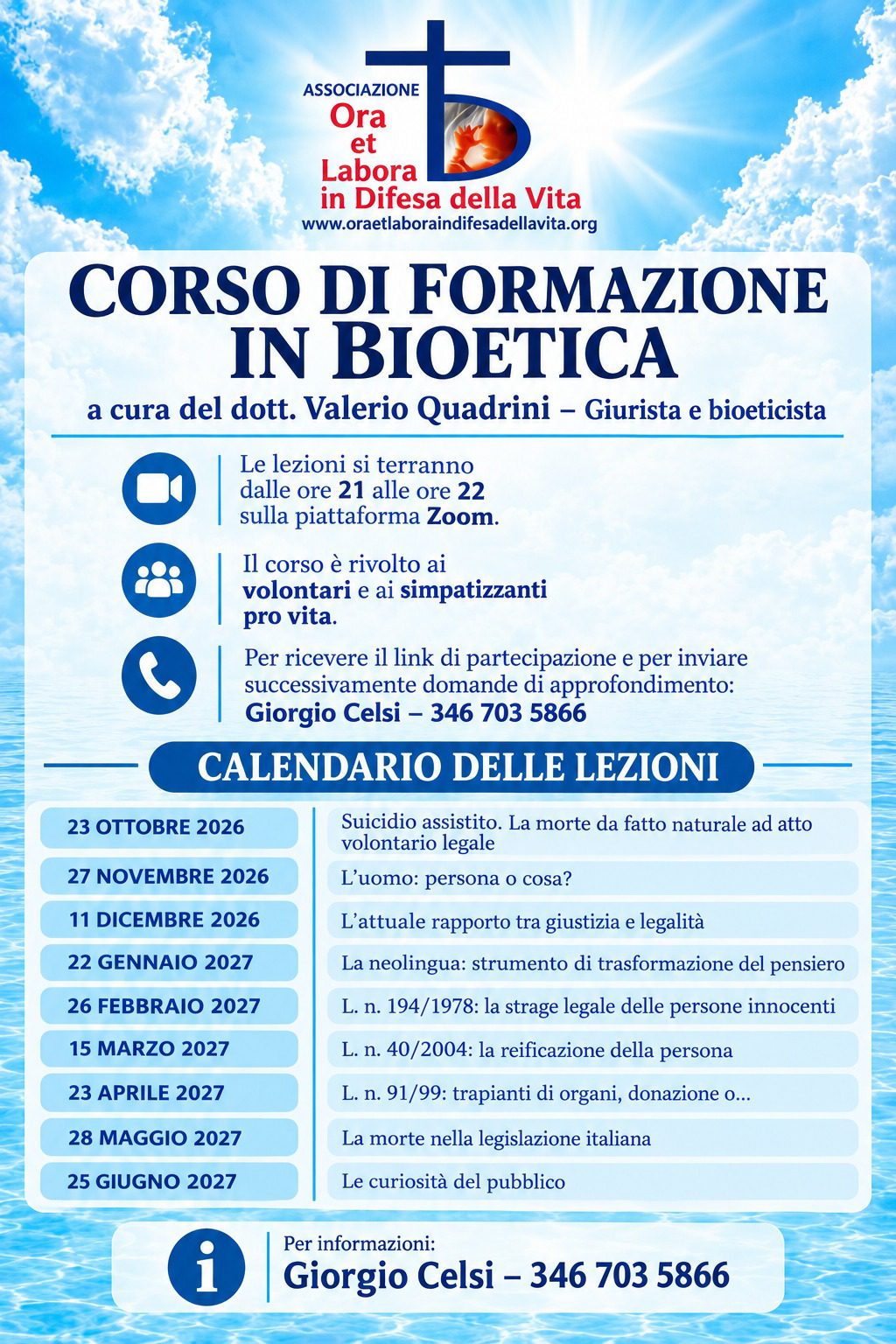 Corso di bioetica per pro-life e non solo